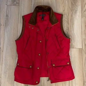 Women’s Ralph Lauren red vest medium full zip